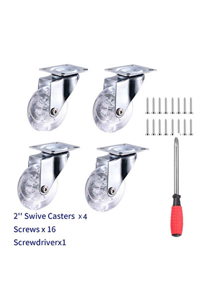 Choice عجلات أثاث متينة مقاس 2 بوصة، 4 قطع، عجلات دوارة ناعمة متعددة الاستخدا...