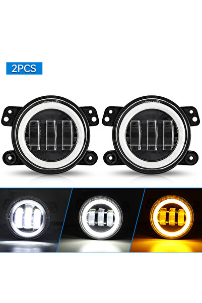 Choice مصباحان ضباب LED هالوجينيان مقاس 4 بوصات مع حلقة هالوجين ومصابيح إشارة...