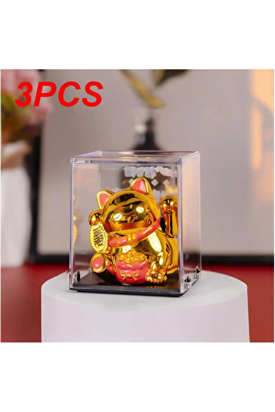 Choice Gold-3PCS Solar Charging Auspicious Maneki Neko Waving Its Arms. Tradi...