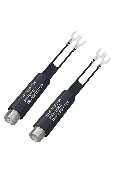 Choice قطعتان من محول مطابقة UHF/VHF/FM من 75 أوم إلى 300 أوم مع كابل محوري أ...