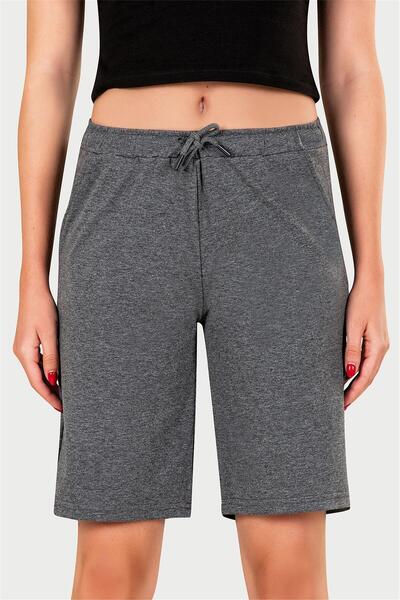 OBJE Women's Anthracite Two-Thread Long Shorts