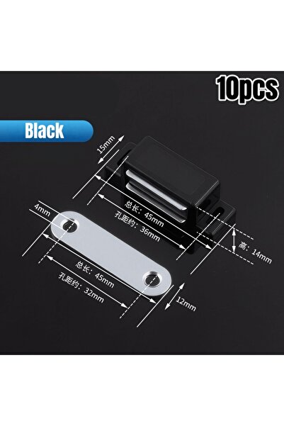 Choice أسود - 10 قطع، 10 قطع من أقفال مغناطيسية بلاستيكية للخزائن، أقفال أبوا...