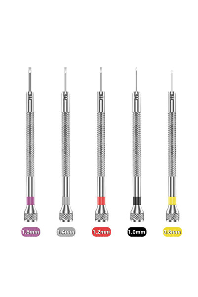 Choice مجموعة من 5 قطع من مفكات فولاذية مقاس 0.8-1.6 مم لإصلاح الساعات، أدوات...