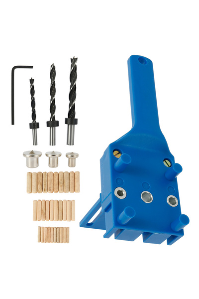 Choice 41 قطعة من أدوات تثبيت ثقوب الجيب الخشبية الزرقاء من توتيس، دليل حفر و...