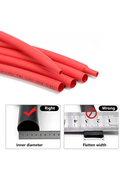 Choice12 أنبوب قابل للانكماش الحراري 1 متر قطر 10 مم، أحمر، قطر 1 متر، 1 2 3 ...