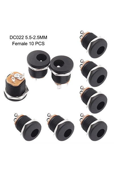 Choice5 مجموعة من 10 موصلات أنثى DC022 ثنائية القطب 2.5 مم، موصلات DC022 B لل...
