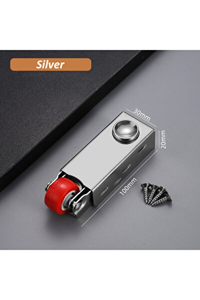 Choice عجلات سفلية فضية صامتة لتحريك الأبواب، مقاومة للترهل، بكرات ثابتة، أثا...