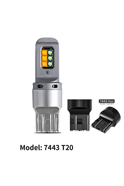 Choice مصباح LED أبيض وأصفر، قطعة واحدة، T20 7443، 1157 BAY15D T25 3157 T20 7...