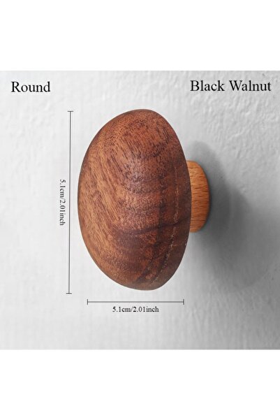 Choice1 مقبض دائري بتصميم إبداعي نورديكي، مصنوع من خشب الجوز الأسود الصلب، عل...