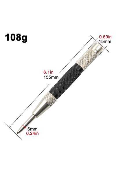 Choice 155mm silver 155mm Woodworking Center Punch Automatic Spring Locator G...