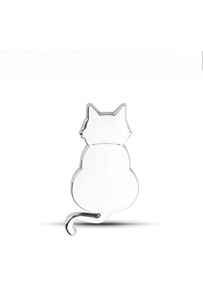 Choice ملصق معدني ثلاثي الأبعاد على شكل قطة من سيلفر-ب، قطعة واحدة، لتغطية ال...