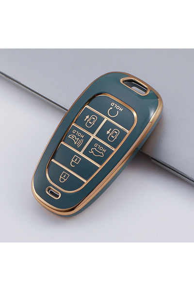 Choice غطاء حماية لجهاز التحكم عن بعد بسبعة أزرار، رمادي اللون بحواف ذهبية، م...