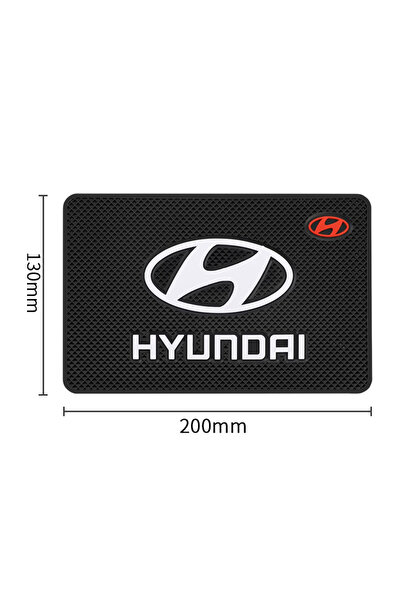 Hyundai سجادة سوداء مانع للانزلاق للوحة القيادة، مزودة بحامل للهاتف والمفاتيح...