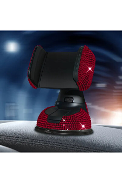 Choice حامل هاتف للسيارة مرصع بالكريستال الأحمر اللامع، حامل هاتف للسيارة مرص...