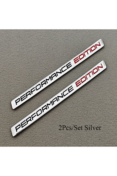 Choice 2pcs Silver 3D Aluminum Logo Performance Edition Motorcycle Badge Car ...