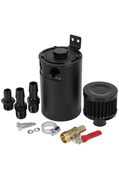 Choice black Oil Separator Catch Can Tank Kit with 2 Ports 150ml Aluminum Oil...