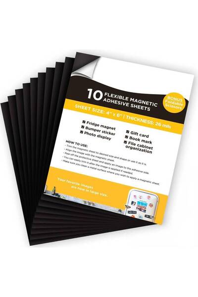 Choice 10Pcs(4x6inch) Adhesive Magnetic Sheets 4 x 6 Inch Photo Magnets, Flex...