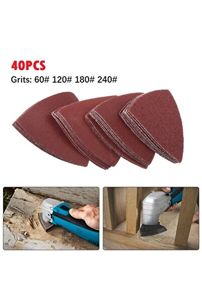 Choice 40 قطعة من ورق الصنفرة المثلثي مقاس 80 مم، مناسبة لوسادة الصنفرة المثل...