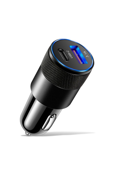 Choice شاحن سيارة أسود بقوة 66 واط بتقنية الشحن السريع PD، مزود بمنفذ USB من ...