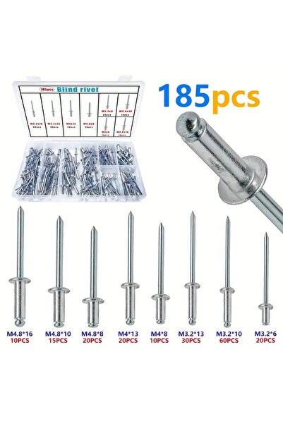 Choice عبوة اقتصادية تحتوي على 185 قطعة من مسامير التثبيت، 8 أحجام من مسامير ...