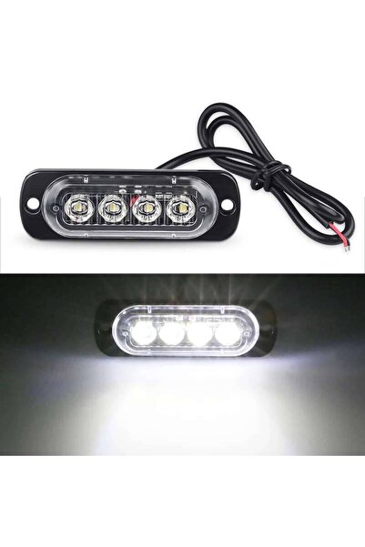 Choice1 مصباح تحذيري LED أبيض رباعي اللمبات، بدون وميض، مصباح طوارئ 12 فولت ل...