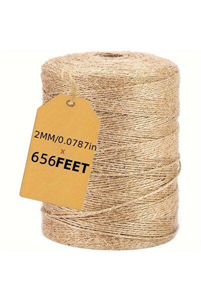 Choice 200M 2mm 656 feet 2mm Diameter, 656ft Length -Heavy Duty Jute Rope, Du...