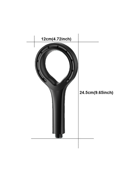 Choice black Ring-shaped water booster handheld shower head nozzle ABS large ...