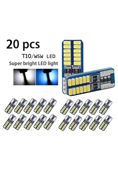 Choice4 10 قطع بيضاء 10/20 قطعة T10 W5W LED Canbus 3014 24SMD بدون أخطاء 194 ...