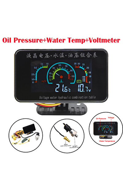 Choice 3 In 1 Gauge BG0002 2 In 1 / 3 In 1 / 4 In 1 LCD Digital Oil Pressure ...