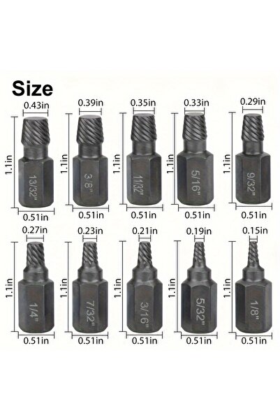 Choice مجموعة أدوات استخراج البراغي متعددة الشقوق ذات ساق سداسية (10 قطع) لإز...
