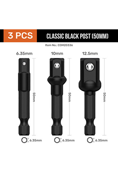 Choice 50mm Set (black) Hi-Spec Impact Socket Adapter Set With Holder For Rat...
