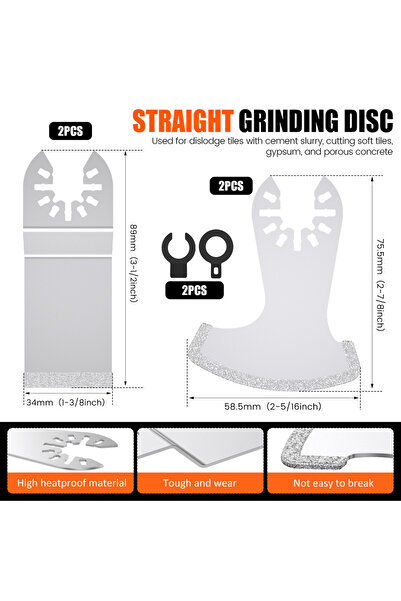 Choice3 4PCS 3-12Pcs Diamond Segment Swing Multi-tool Oscillating Blade Morta...