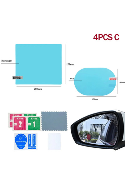 Choice 4PCS Set C Car Stickers Vinyl Rainproof 4pcs Waterproof Rearview Windo...