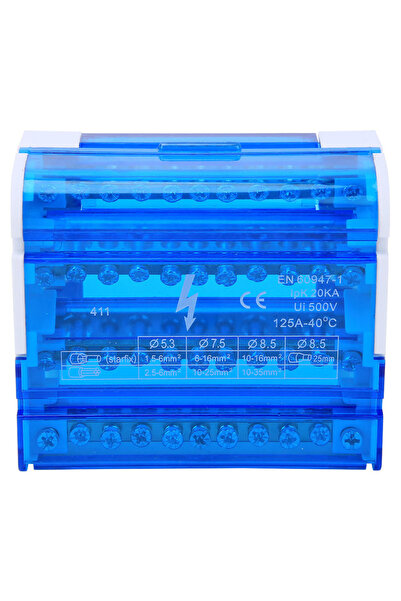 Choice صندوق توزيع طرفي 411، مثبت على سكة DIN، رباعي المستويات، أحادي الطور، ...