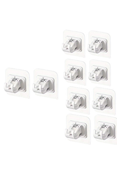 Choice White-10PCS 10pcs No-Drill Adhesive Curtain Rod Holders - Self-Adhesiv...