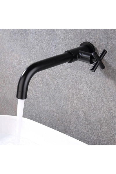 Choice black Matt Black Brass Faucet Wall Mount Pool Tap Washbasin Taps Garde...