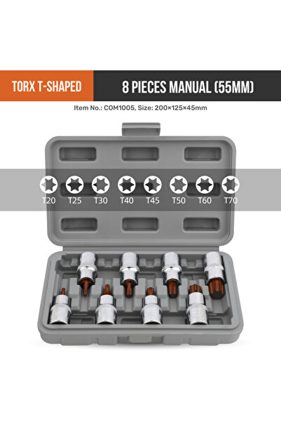 Choice 8pcs Torx 55mm Hi-Spec 8Piece Hexagon Socket Bit S2 1/2 Combo Extensio...