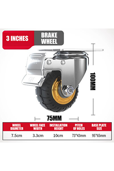 Choice عجلات دوارة مقاومة للصدمات مقاس 3 بوصات مع فرامل، وعجلات دوارة عالمية ...