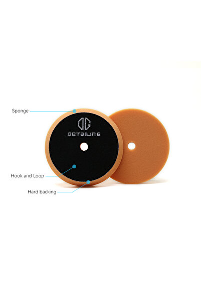 Choice17 قطعتان برتقاليتان بخطاف وحلقة مقاس 5 بوصات، وسادات إسفنجية لتلميع ال...