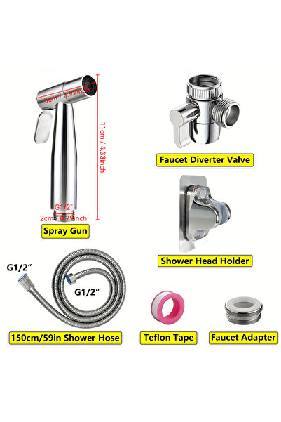 Choice طقم واحد من بخاخ المرحاض المصنوع من الفولاذ المقاوم للصدأ - طقم بخاخ م...