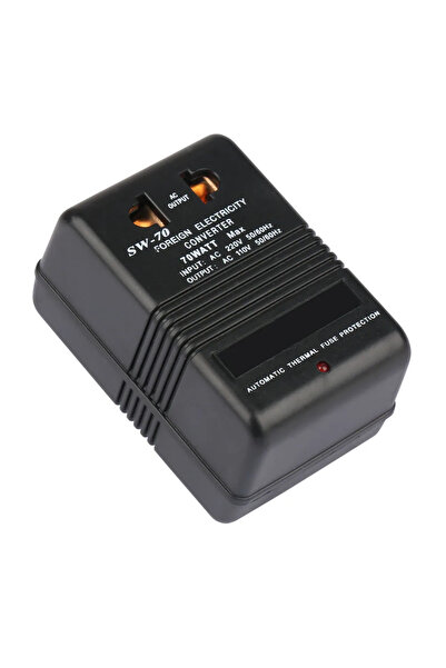 Choice محول جهد كهربائي أسود SW-70 من 220 فولت إلى 110 فولت، بقدرة 70 واط