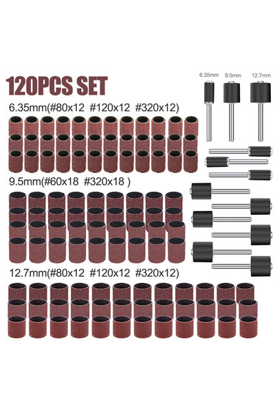 Choice مجموعة أسطوانات صنفرة XCAN مكونة من 120 قطعة، تتضمن أشرطة وأكمام صنفرة...