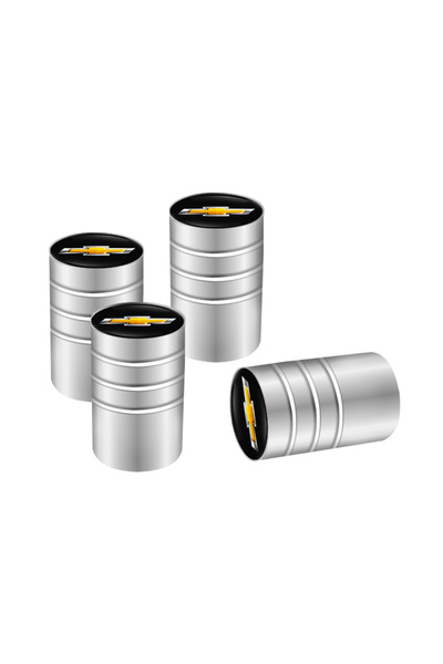 Choice4 أغطية صمامات إطارات سيارات معدنية ثلاثية الأبعاد فضية اللون، 4 قطع، ل...