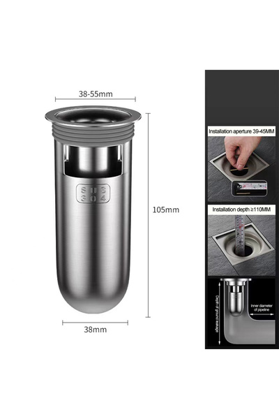 choice2 قطعة واحدة من صمام منع التدفق العكسي لمصرف أرضية الدش، فلتر صرف صحي م...