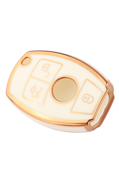 choice2 WHITE jingyuqin TPU Key Fob Cover For Mercedes Benz A B C E S Class W...