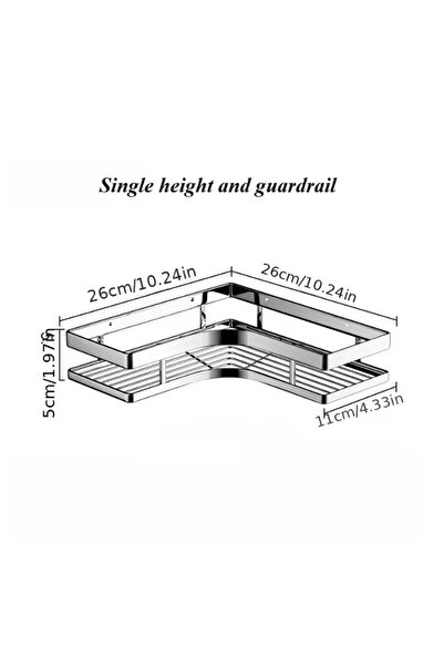Choice منظم رفوف حمام جداري فضي اللون G4628A بإطار مثلثي سميك من الحديد، مناس...