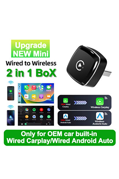 choice2 2 في 1 كاربلاي للسيارات، جديد! جهاز لاسلكي صغير يعمل بنظام أندرويد، م...