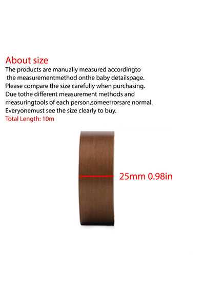 Choice4 شريط لاصق من مادة PTFE مقاوم للحرارة حتى 300 درجة مئوية، بطول 10 أمتا...