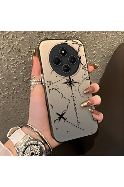 SLIMFELT Redmi 14C Uyumlu Zarif Harita Desenli Kılıf, Düşmeye Dayanıklı Silik...