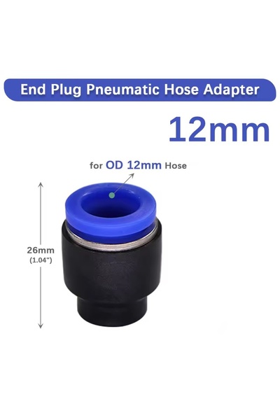 Choice1 12mm 5 Pcs Pneumatic Connector Quick Plug Plastic Plug Pipe Plug PPF ...